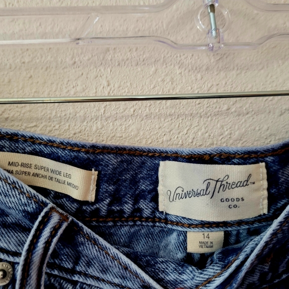 Universal Thread Dark Blue Super Wide Leg Jeans - Picture 2 of 3